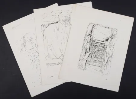 Lithograph Bonnard - La vie de Sainte Monique #12, 1930 - Set of 3 lithographs