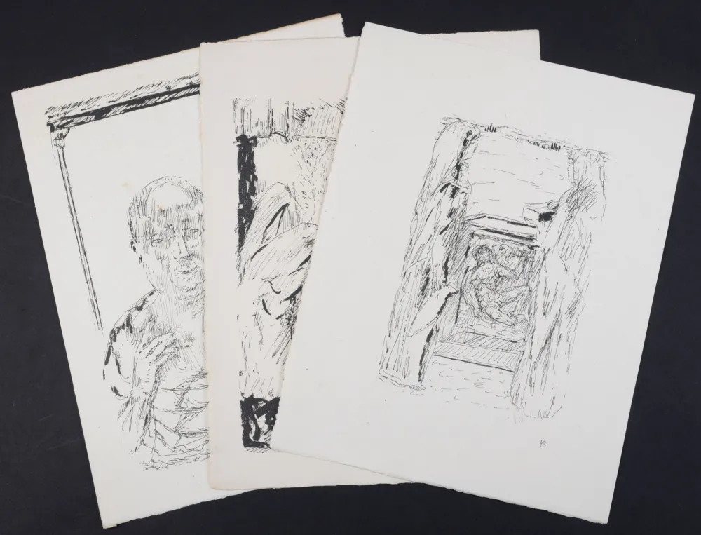 Lithograph Bonnard - La vie de Sainte Monique #8, 1930 - Set of 3 lithographs