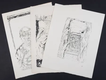 Lithograph Bonnard - La vie de Sainte Monique #8, 1930 - Set of 3 lithographs