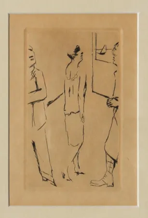 Engraving Bonnard - Lady in the Street