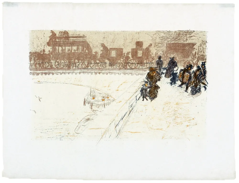 Lithograph Bonnard - Quelques aspects de la vie de Paris 6