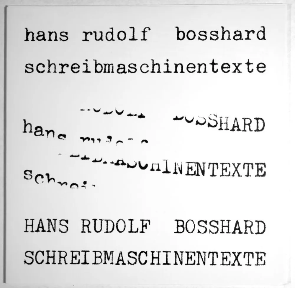 Illustrated Book Bosshard - Schreibmaschinentexte. 