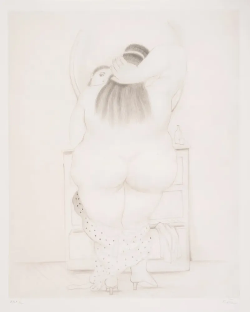 Lithograph Botero - Mujer ante el espejo