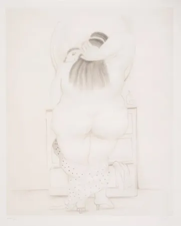 Lithograph Botero - Mujer ante el espejo