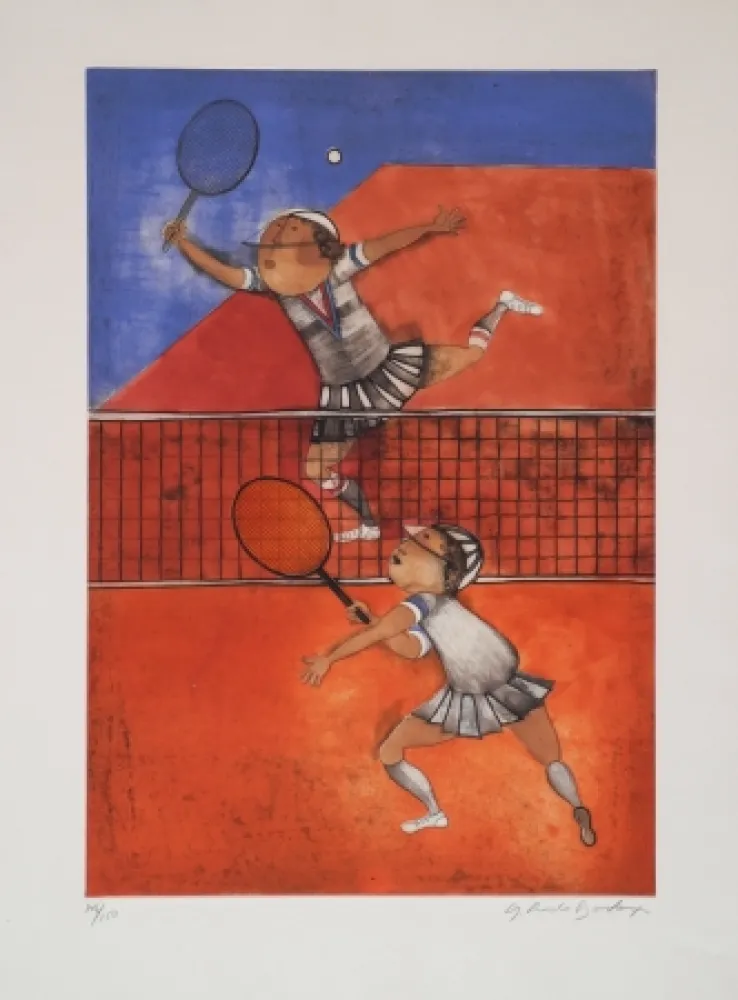 Engraving Boulanger - Tennis