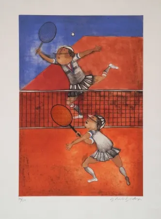 Engraving Boulanger - Tennis