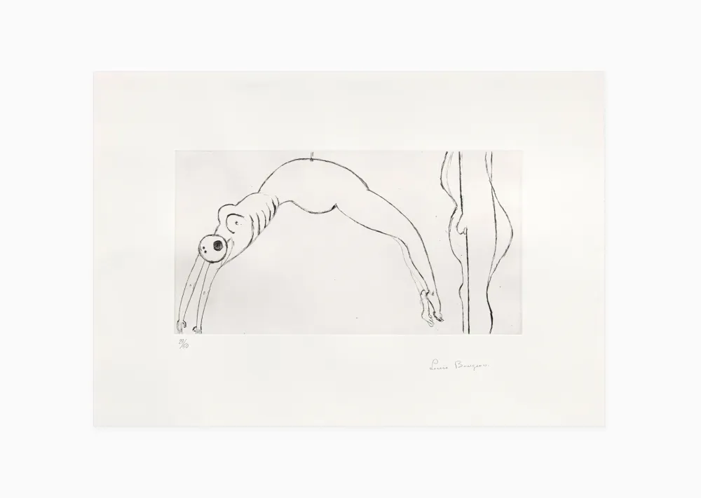 Etching Bourgeois - Arched figure