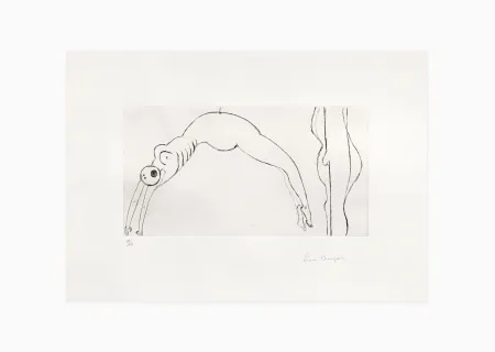 Etching Bourgeois - Arched figure