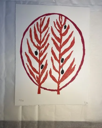 Lithograph Bourgeois - Le rameau d'olivier 