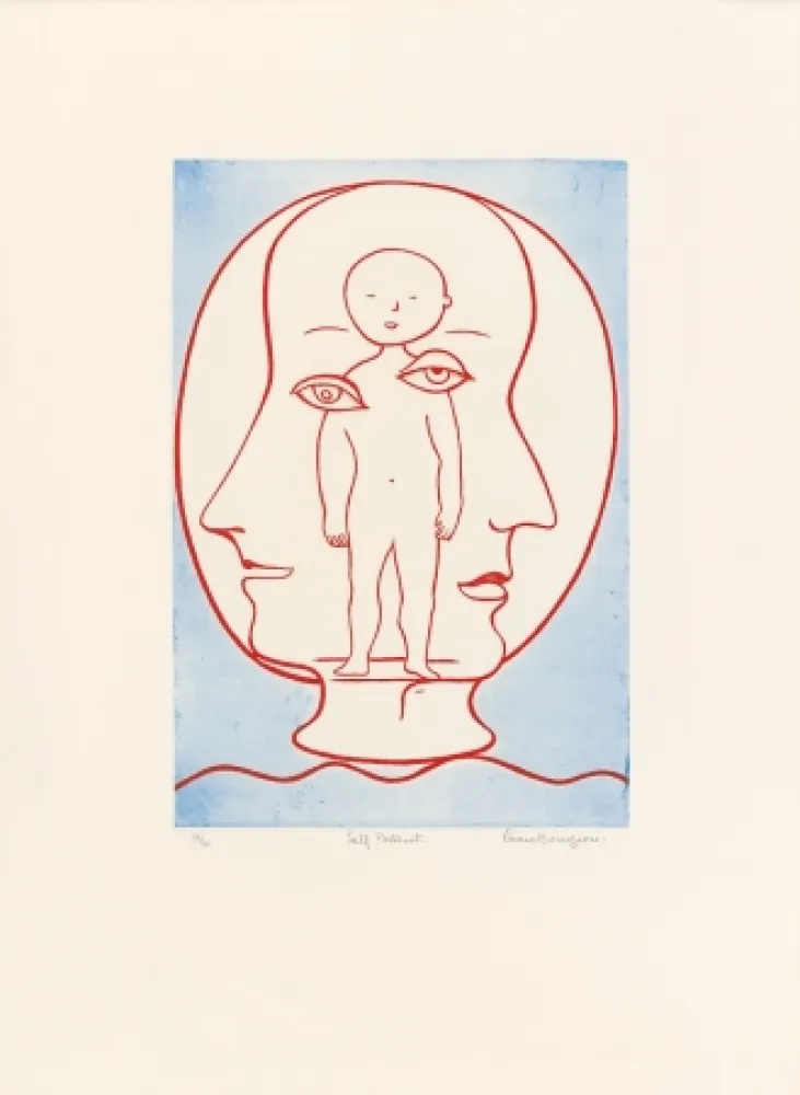 Etching And Aquatint Bourgeois - Self-Portrait (Weitman 12)