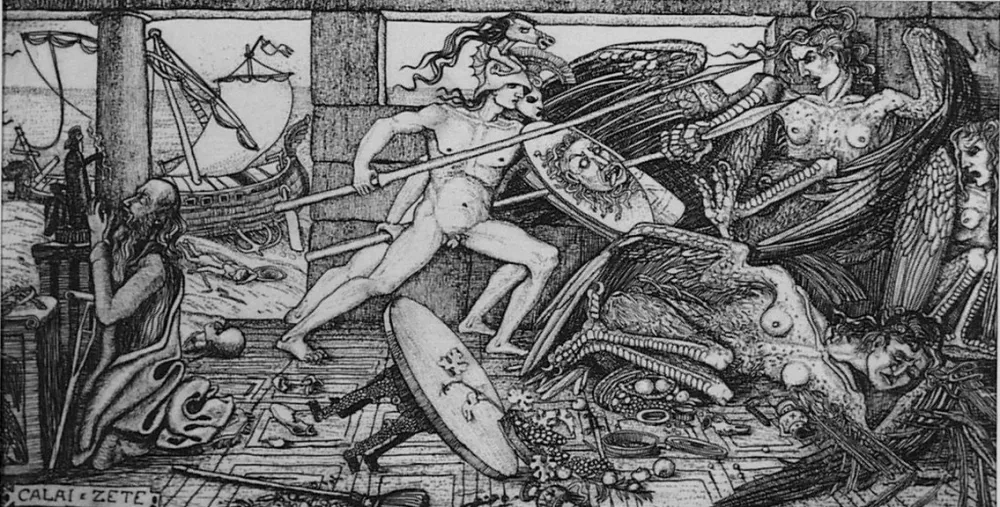 Engraving Bozzetti - Calai e Zete. 4 versione