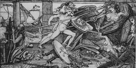 Engraving Bozzetti - Calai e Zete. 4 versione