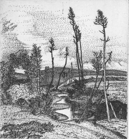 Engraving Bozzetti - Il torrente