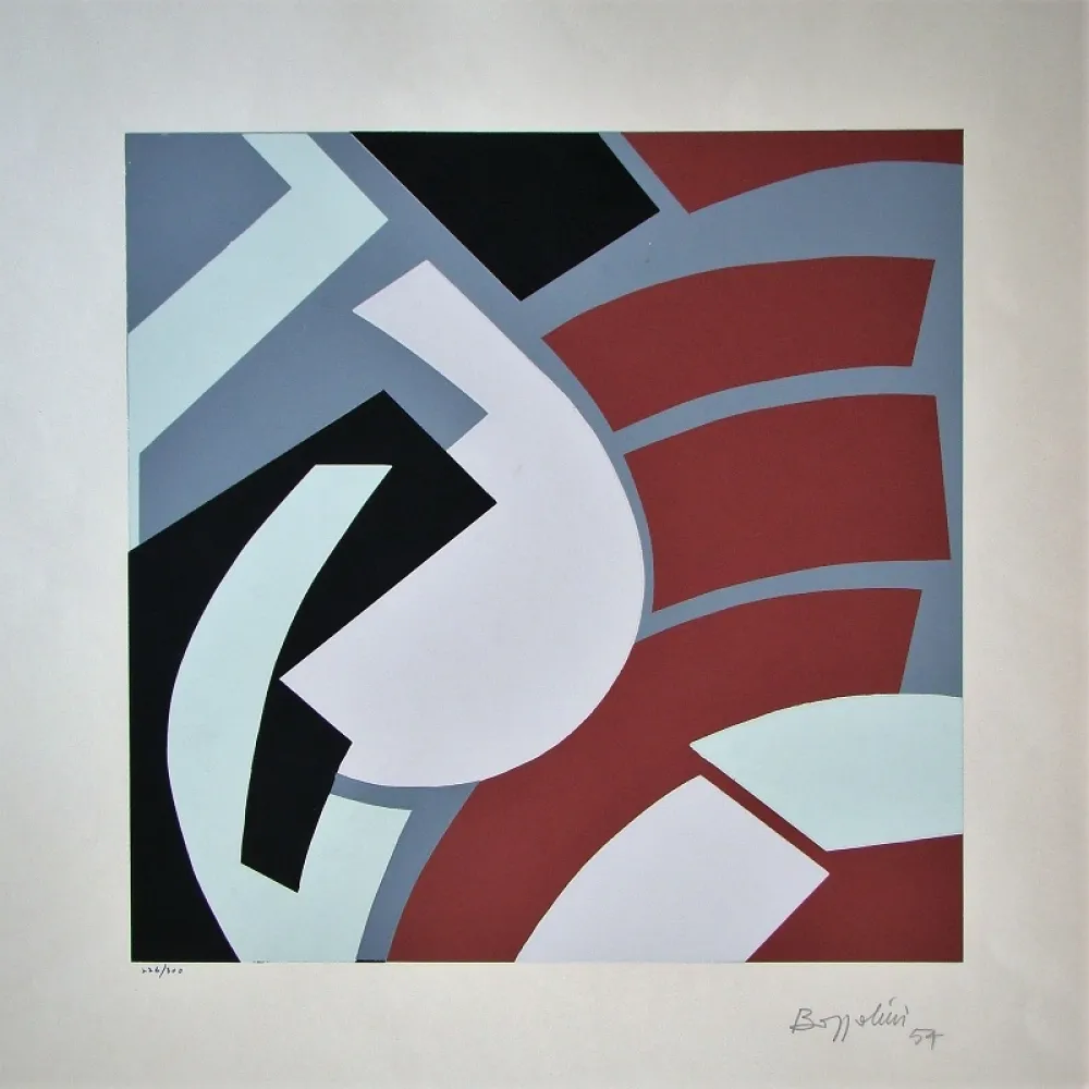 Screenprint Bozzolini - Composition, 1954