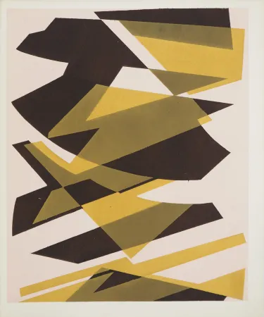 Lithograph Bozzolini - Strates abstraites