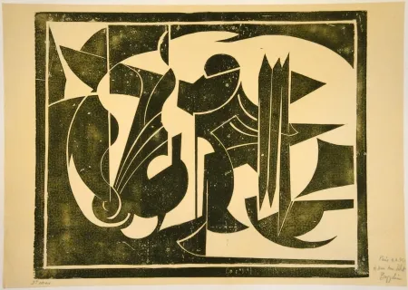 Linocut Bozzolini - Untitled