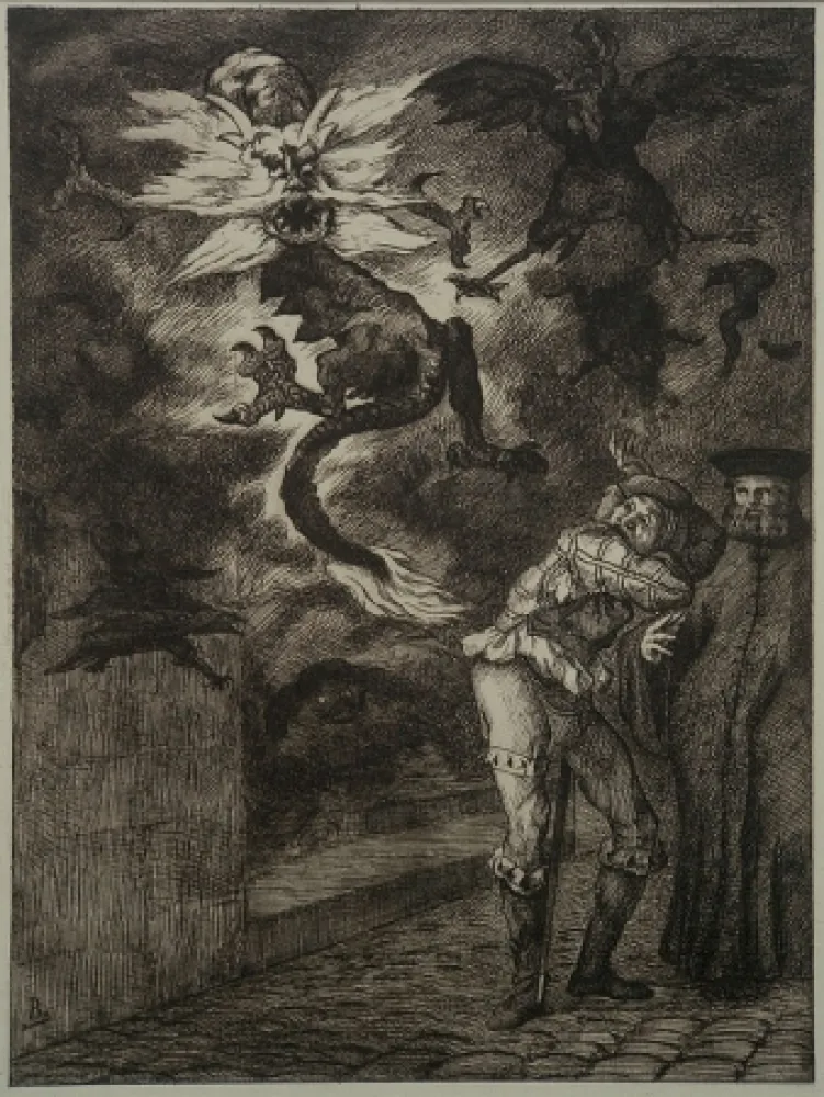 Engraving Bracquemond - Hors de Mon Soliel, Canailles!