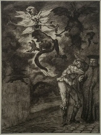 Engraving Bracquemond - Hors de Mon Soliel, Canailles!