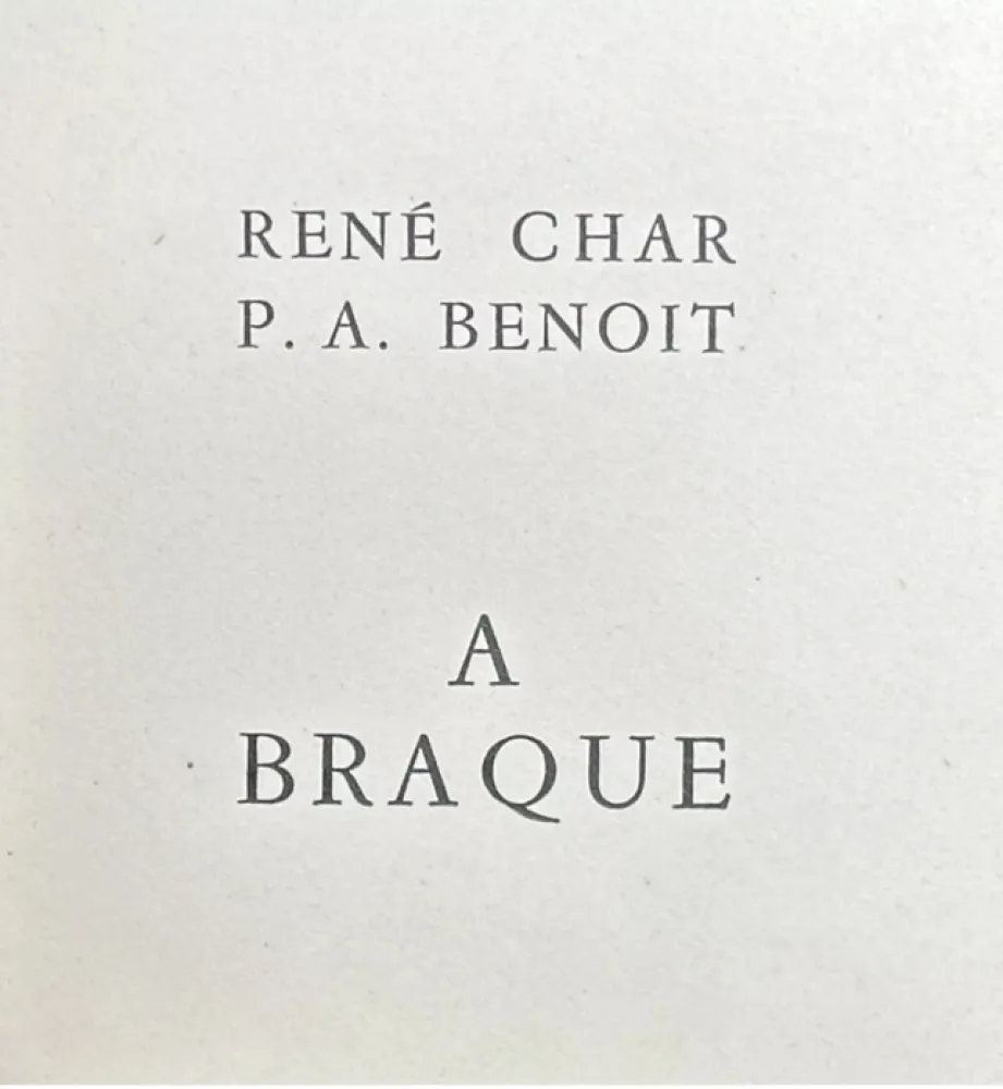 Illustrated Book Braque - A BRAQUE