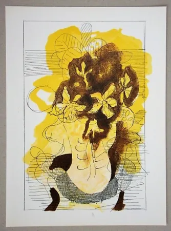 Lithograph Braque (After) - Vase jaune