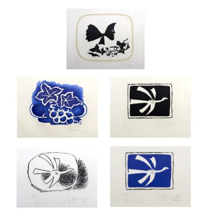 Etching And Aquatint Braque - AOÛT. Suite complète signée des gravures + 1 gravure inédite (Louis Broder, 1958)