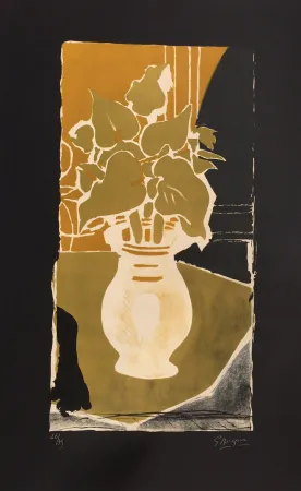 Lithograph Braque - Feuilles Couleurs Lumiere