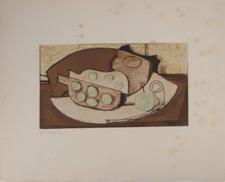 Lithograph Braque - Grenade et pipe