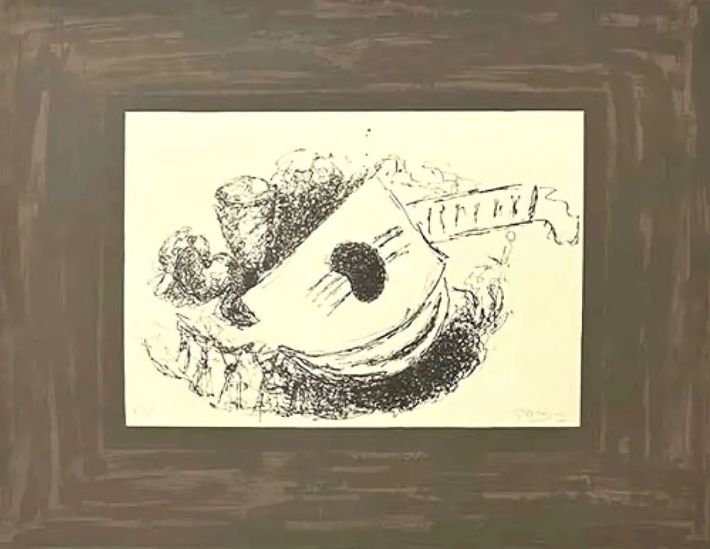 Lithograph Braque - La guitare