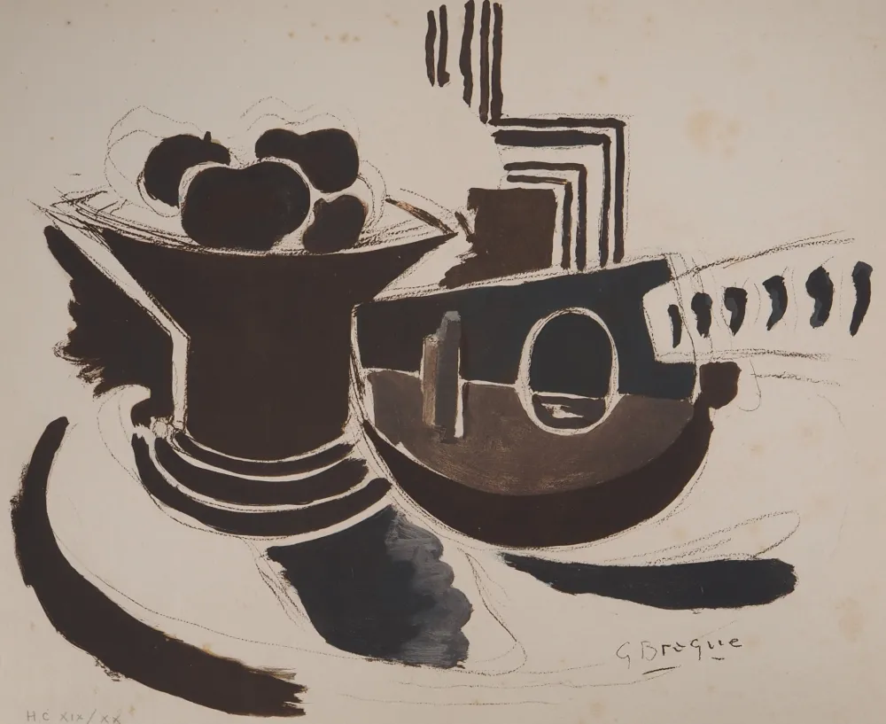 Lithograph Braque - La mandoline