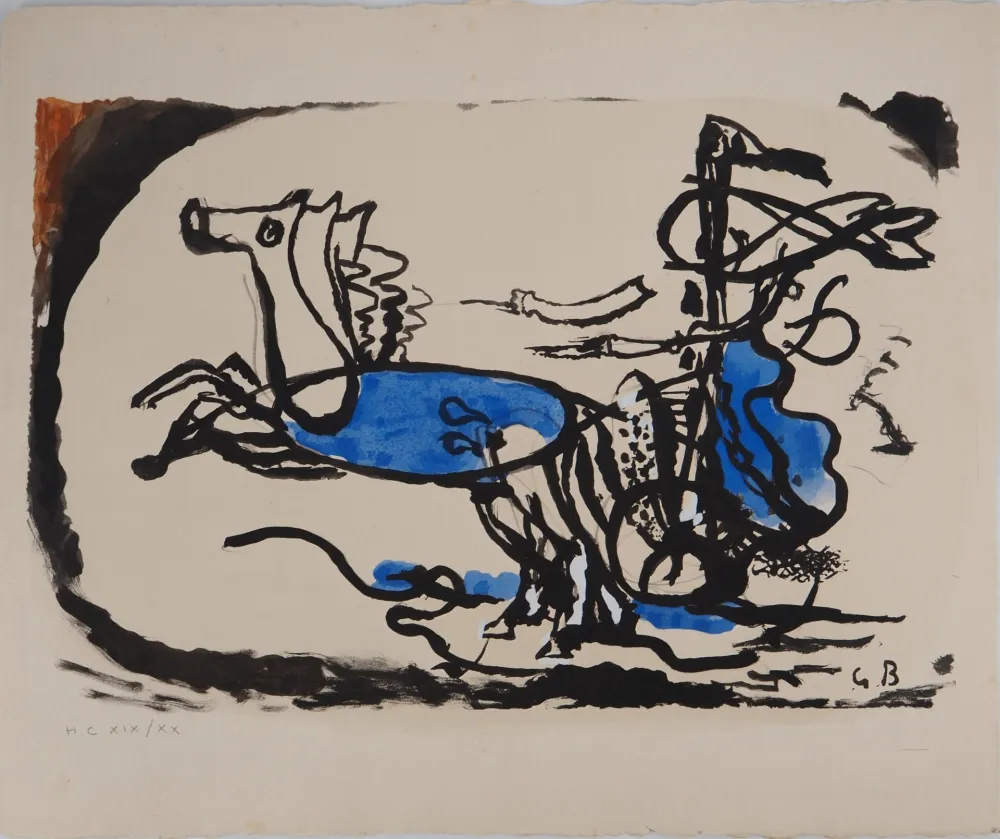 Lithograph Braque - Le Char grec