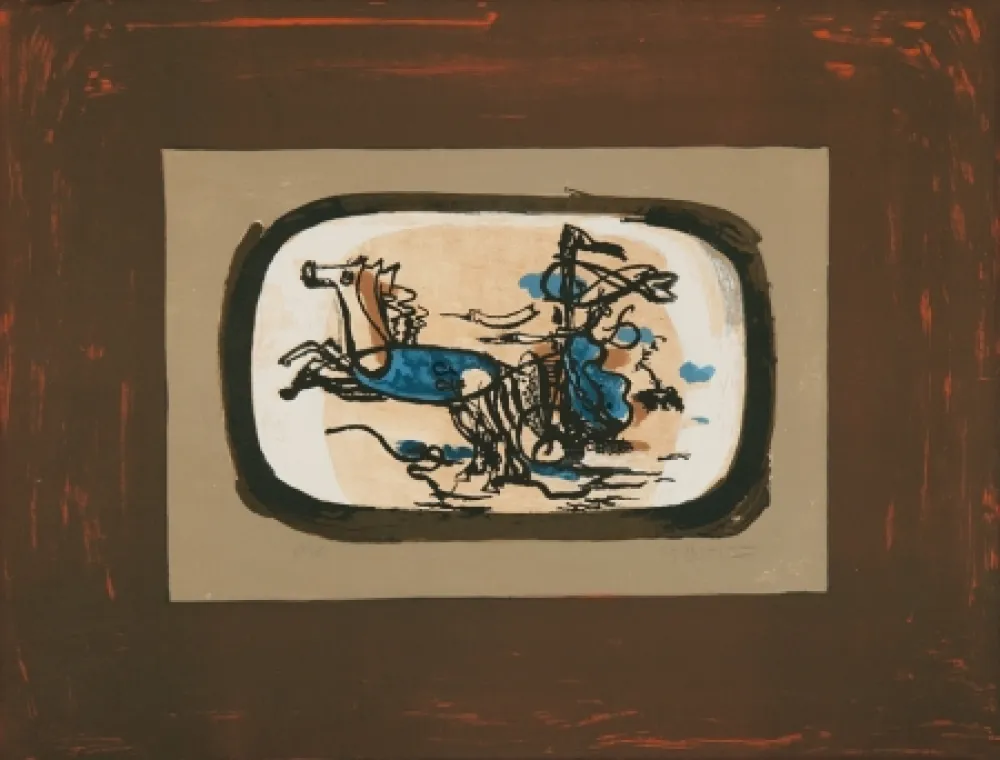 Lithograph Braque - Le char II