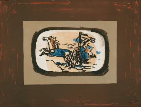 Lithograph Braque - Le char II