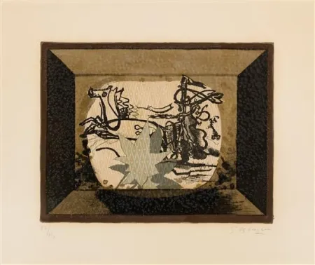 Lithograph Braque - Le Char (The Chariot III)