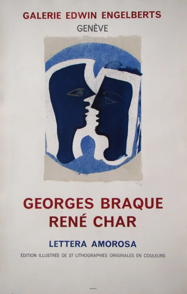 Lithograph Braque - Le Couple - Lettera Amorosa