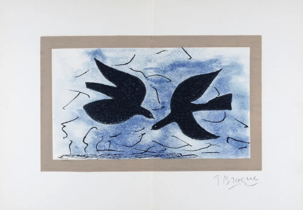 Lithograph Braque - Les deux Oiseaux, 1966