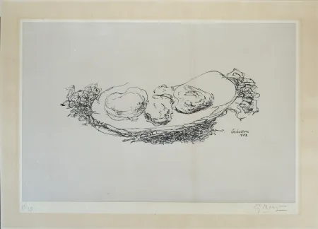 Lithograph Braque - Les Huitres