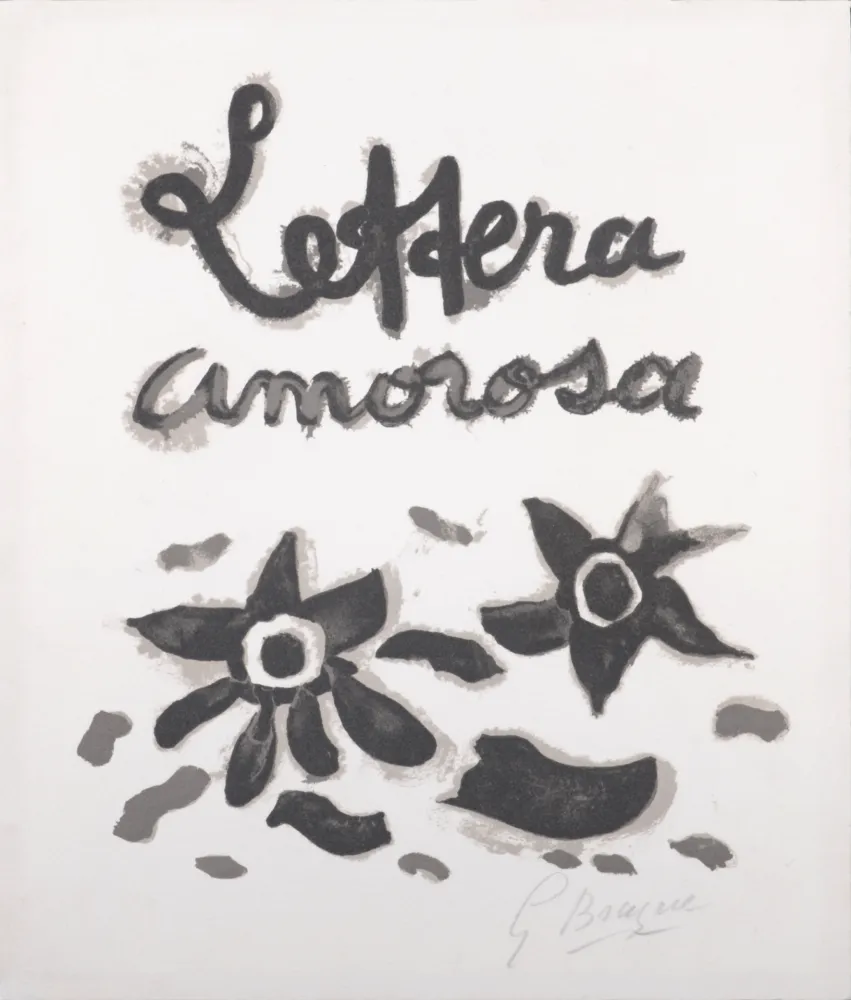 Lithograph Braque - Lettera Amorosa - Hand-signed