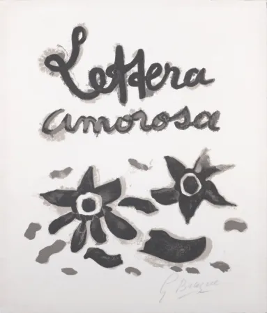 Lithograph Braque - Lettera Amorosa - Hand-signed