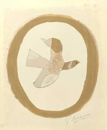 Lithograph Braque - L'oiseau des sables