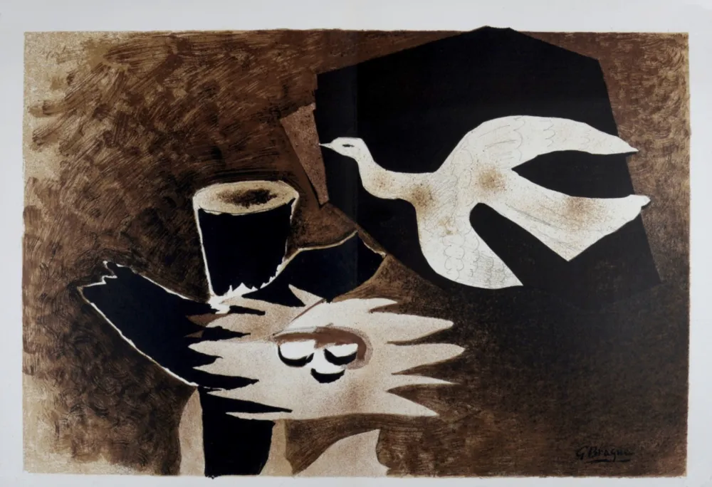 Lithograph Braque - L'oiseau et son nid
