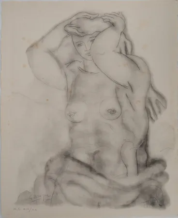 Lithograph Braque - Nu aux bras levés