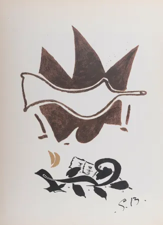 Lithograph Braque - Oiseau #2, 1956