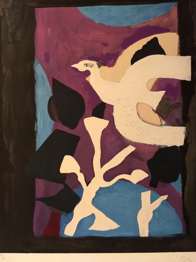 Lithograph Braque - Oiseau