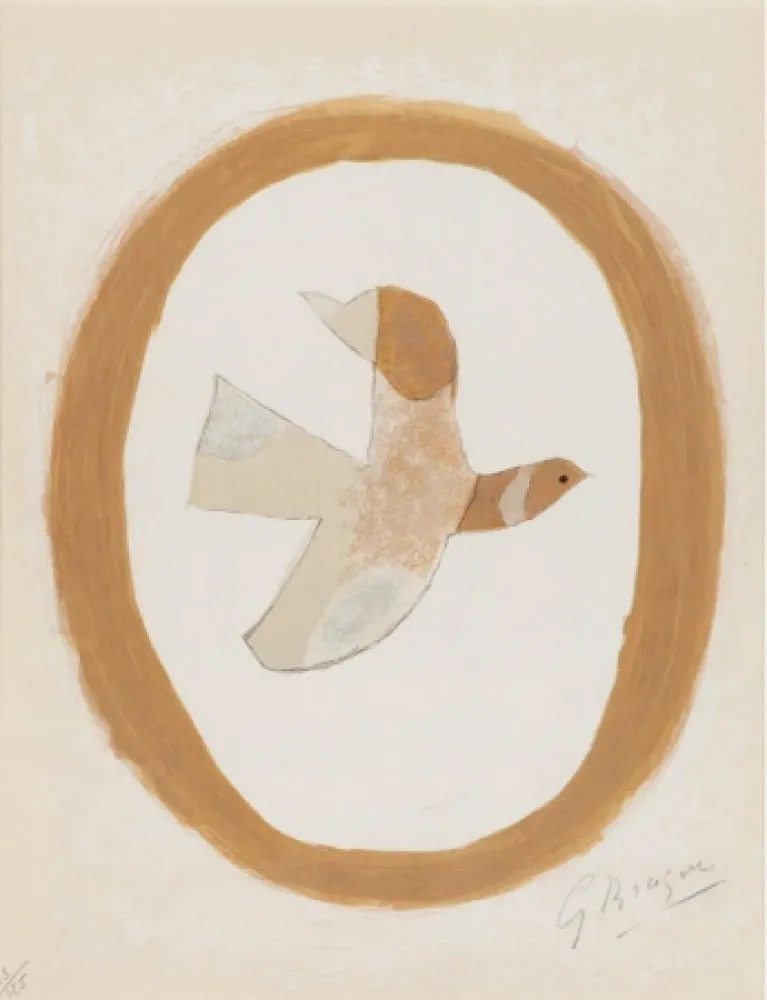 Lithograph Braque - Oiseau des sables
