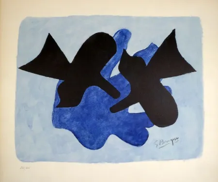 Lithograph Braque - Oiseaux