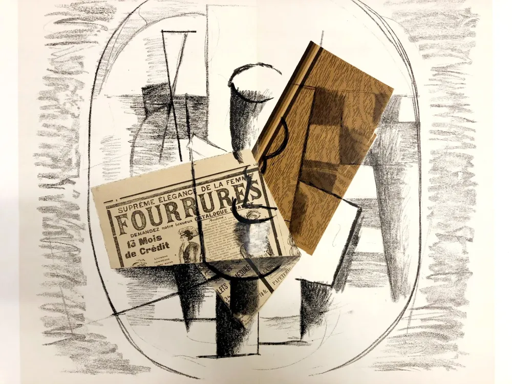 Lithograph Braque - Papiers collés