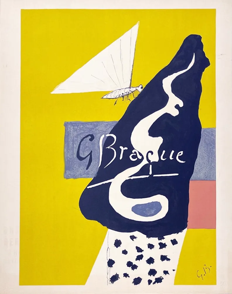 Lithograph Braque - Papillon