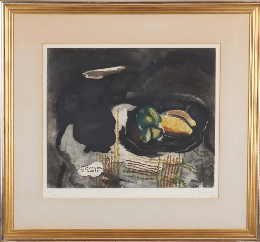 Etching And Aquatint Braque - Pichet noir et citrons 