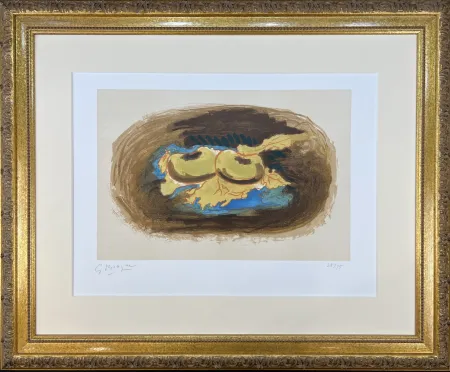 Lithograph Braque - Pommes et feuilles