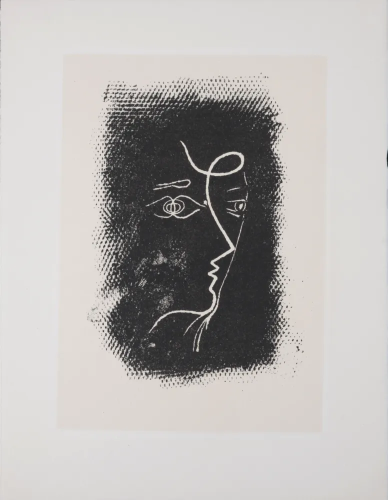 Lithograph Braque - Profil de femme, 1972